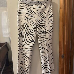 Zara Black and White Zebra Print Pants